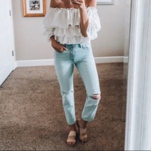 Abigail off the shoulder ruffle top